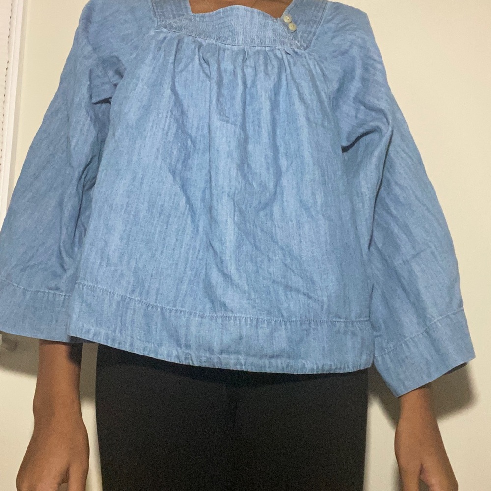 Denim poncho top